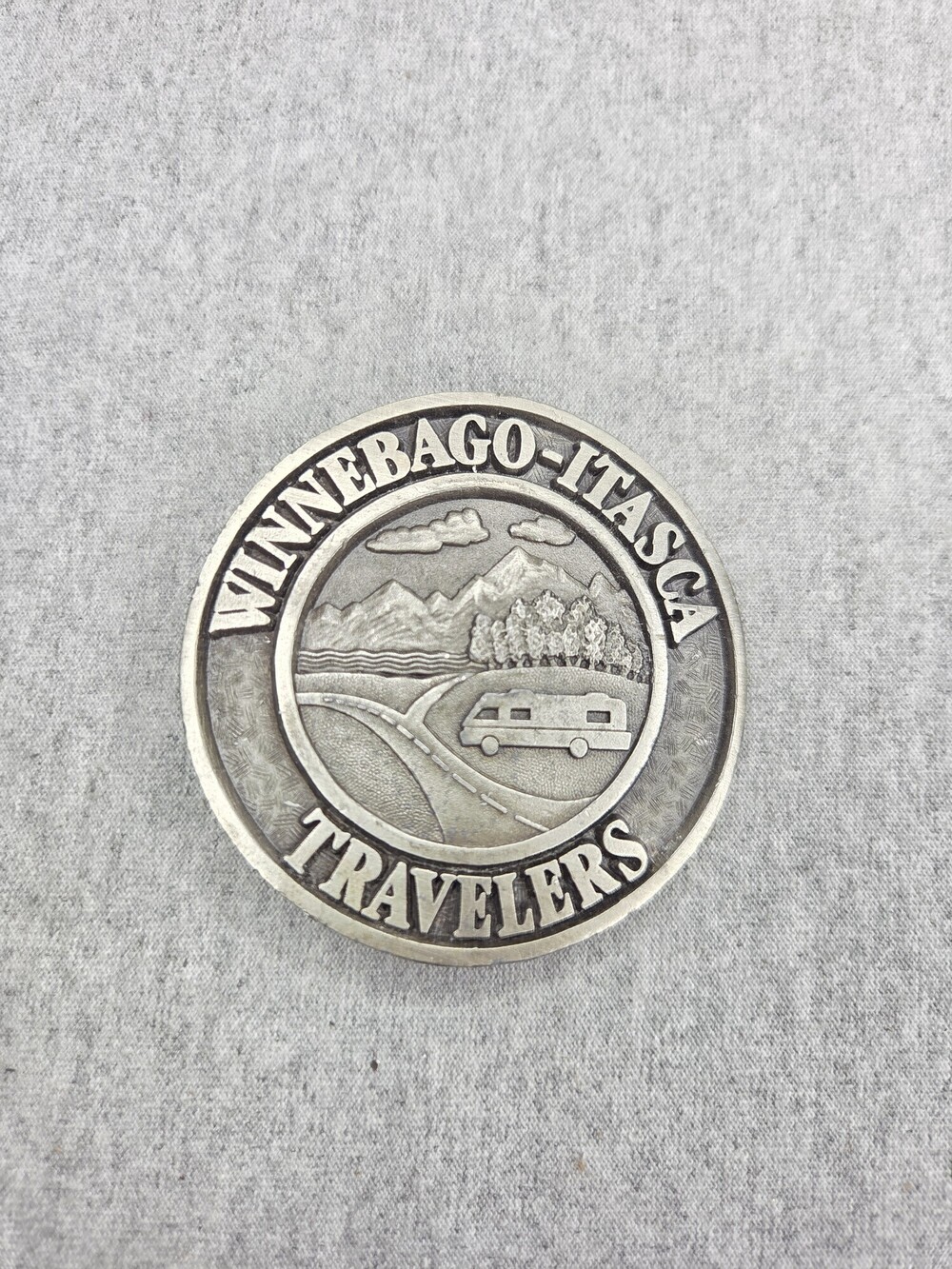 Winnebago Itasca Travelers Pewter Belt Buckle 1987 Limited Edition Vintage RV